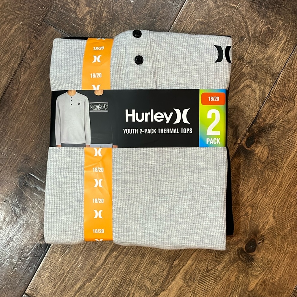 NWT Hurley Youth 2 pack thermal tops size 18/20